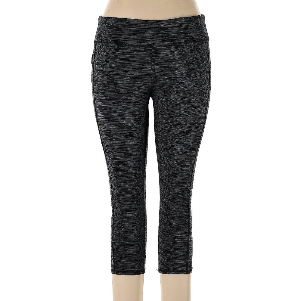 Danskin XL Marled Black Leggings Capri Crops Active Pants Excellent Condition